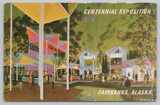 Postcard Bartlett Plaza, Alaska 1967 Centennial Expo, Fairbanks Rendering 0678 picture