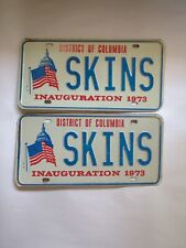 District Of Columbia 1973 Inauguration Washington Red SKINS License Plate Set picture