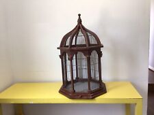Vintage Victorian Wood Metal Wire Dome Bird Cage picture