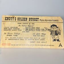 Knott’s Golden Ticket Fun Adventure Vintage Adult Ticket picture