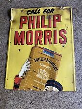Vintage Philip Morris Tin Sign, Embossed 25x20” picture