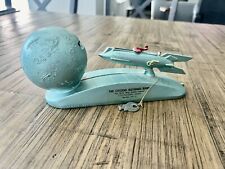 Vintage Strato XU232 Rocketship Moon Mechanical Coin Bank Spaceship w/ Key picture