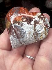 67g Colorful Crazy Mexican Agate Heart Crystal Carving Healing picture