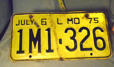1975  Vintage Missouri Truck License Plate 1M1 326 picture