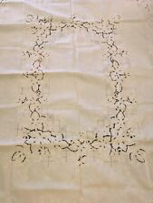 Vintage HongKong Tablecloth Linen Hand Embroidered 12 Napkins Floral -with tags picture