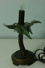 Vintage Palm Tree Lamp with Metal Leaves Decorative Art Mid Century  picture
