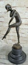 Vintage Signed Exotic Dancer Chiparus Bronze Sculpture Statue Figurine Decore Sa picture