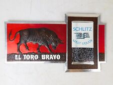 Mid Century Retro Schlitz Beer Malt Liquor El Toro Bravo Bull Hanging Wall Sign picture
