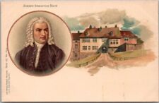 1900s German JOHANN SEBASTIAN BACH Postcard Classical Music Composer / Home View picture