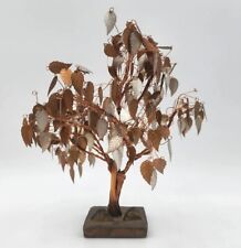 Vintage Mid-Century Money Tree Of Life Dream Tree Gold Leaf Twisted Wire 10