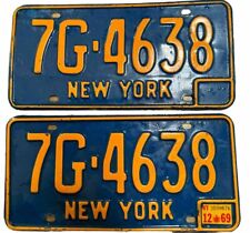 1969 New York State License Plate Pair picture