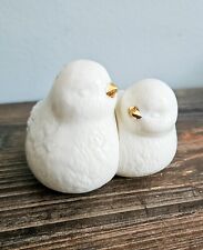 Vintage Porcelain Hand Painted With Gold  Love Birds Salt And Pepper Shakers picture