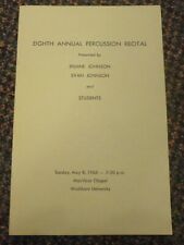 1966 Topeka Kansas Washburn University Annual Percussion Recital program - drums picture