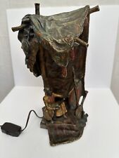 Antique Austrian cold paited bronze by Bergman Arab soldier lamp.H14.5
