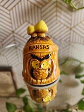 Vintage 70's Owl Mushroom Ceramic Bell Kansas Souvenir. picture