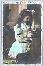 Kenyon Minnesota MN Postcard RPPC Photo Pretty Little Girl With Book 1907 Posted picture