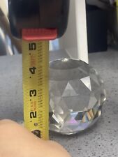 Vintage Crystal paperweight dome faceted prism clear faceted ball picture
