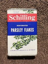 Vintage Antique Schilling Parsley Flakes Cardboard 1950s - 1960s picture