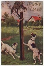 Happy Days comic greeting - dogs chasing cat - circa 1910s picture