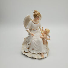 Vintage Mark O'Well Porcelain Angel with Cherub and Horn picture