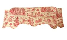 Beautiful 19th C French Linen  Scenic Conversational Toile Quilted Valance 1620 picture
