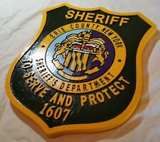 Sheriff Erie County 3D routed patch plaque wood Sign Custom picture
