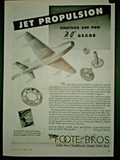 1945 FUTURE JET AIRPLANE FUTURISTIC PLANE WWII FOOTE BROS vtg Trade art print ad picture