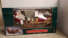 Trim a Home~Holiday Creations Animated Reindeer & Santa On Sleigh w/Original Box picture