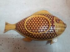Vintage Fish Shaped Woven Serving Basket picture