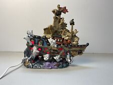 Spooky Hollow~Halloween Pirate Ghost Ship~Lighted Porcelain Village~RARE ~1998 picture