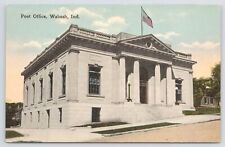 Wabash Indiana~US Post Office On Corner~Vintage Postcard picture