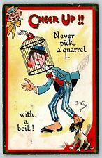 1911 Comic Postcard Cheer Up Never Pick A Quarrel With A Boil  D. Wig picture