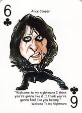 Alice Cooper 6 of Clubs - Rock N Roll Music Legends Playing Card picture