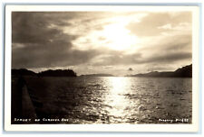 c1940's Sunset on Cordova Bay British Columbia Canada RPPC Photo Postcard picture