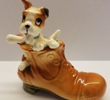 Vintage Napco Anthropomorphic Puppy Dog In An Old Shoe Numbered picture