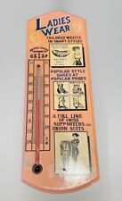 VINTAGE WOODEN THERMOMETER LADIES WEAR WOOD PLAQUE THERMOMETER Japan picture