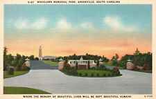 Vintage Postcard Woodlawn Memorial Park Greenville South Carolina Asheville Post picture