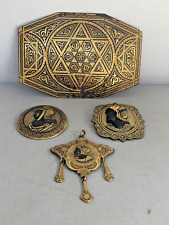 Antique Spanish Iron with Gold Decoration Mix Metal Toledo Jewelry Collection. picture