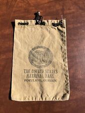 Old Vintage United States National Bank of Portland Oregon Money Coin Bag Canvas picture