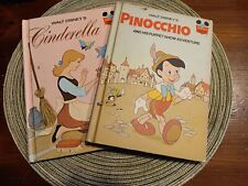 Lot of 2 Vintage 1973 1974 Walt Disney's Pinocchio & Cinderella Books picture