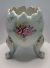 Napcoware Egg Cup Porcelain Gold Trim Footed Vase Japan Vintage Blue Pink Gold  picture