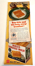 1943 Print Ad Nabisco Shredded Wheat, other side V-8 Juice, - half page 5'x13' picture