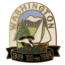 Vintage 1989 Washington 100 Years Centennial Scenic Travel Souvenir Pin picture