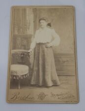Antique Cabinet Card Photo 1880s Victorian In Hard Case Women of Class Beecher picture