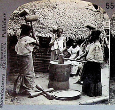 Women Hulling Rice Luzon Philippines Photograph Keystone Stereoview Card picture