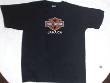 VINTAGE HARLEY DAVIDSON JAMAICA EMBROIDERED  XL T-SHIRT BLACK, PERFECT picture