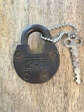 Vintage Antique Old KHT Padlock With Key Lock picture