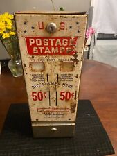 Vintage Metal US Mail Postage Stamp Vending Machine Dispenser Coin 25/25 Cent picture