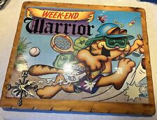 VINTAGE GARFIELD “Weekend Warrior” Wood Wall Clock 18.5” RARE picture