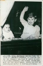 1965 Queen Elizabeth Children Prince Edward Andrew Royal Brothers Wirephoto 6X8 picture